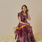 Multicolored Patola Twill Weave Saree for Women with Lagdi Patta Pallu and Tassel
