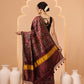 Multicolored Patola Twill Weave Saree for Women with Lagdi Patta Pallu and Tassel