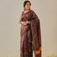 Multicolored Patola Twill Weave Saree for Women with Lagdi Patta Pallu and Tassel