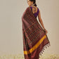 Multicolored Patola Twill Weave Saree for Women with Lagdi Patta Pallu and Tassel