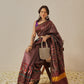 Multicolored Patola Twill Weave Saree for Women with Lagdi Patta Pallu and Tassel