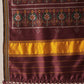 Multicolored Patola Twill Weave Saree for Women with Lagdi Patta Pallu and Tassel