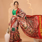 Women's Patola Twill Silk Saree With Lagdi Patta Pallu & Tassel