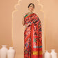 Women's Patola Twill Silk Saree With Lagdi Patta Pallu & Tassel