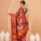 Women's Patola Twill Silk Saree With Lagdi Patta Pallu & Tassel