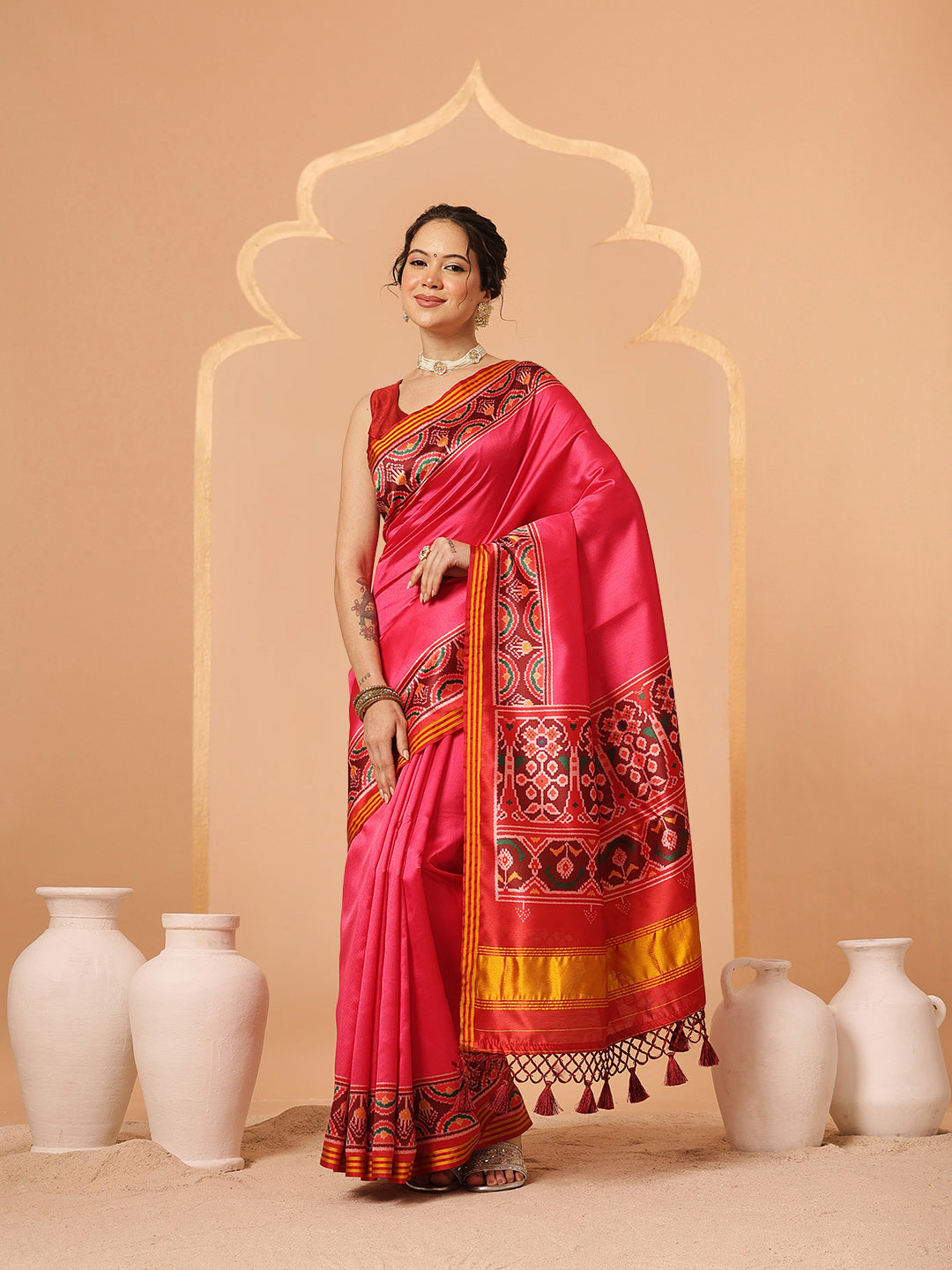 Festive Wear Gala Concept Patola Saree with Pallu & Tassels