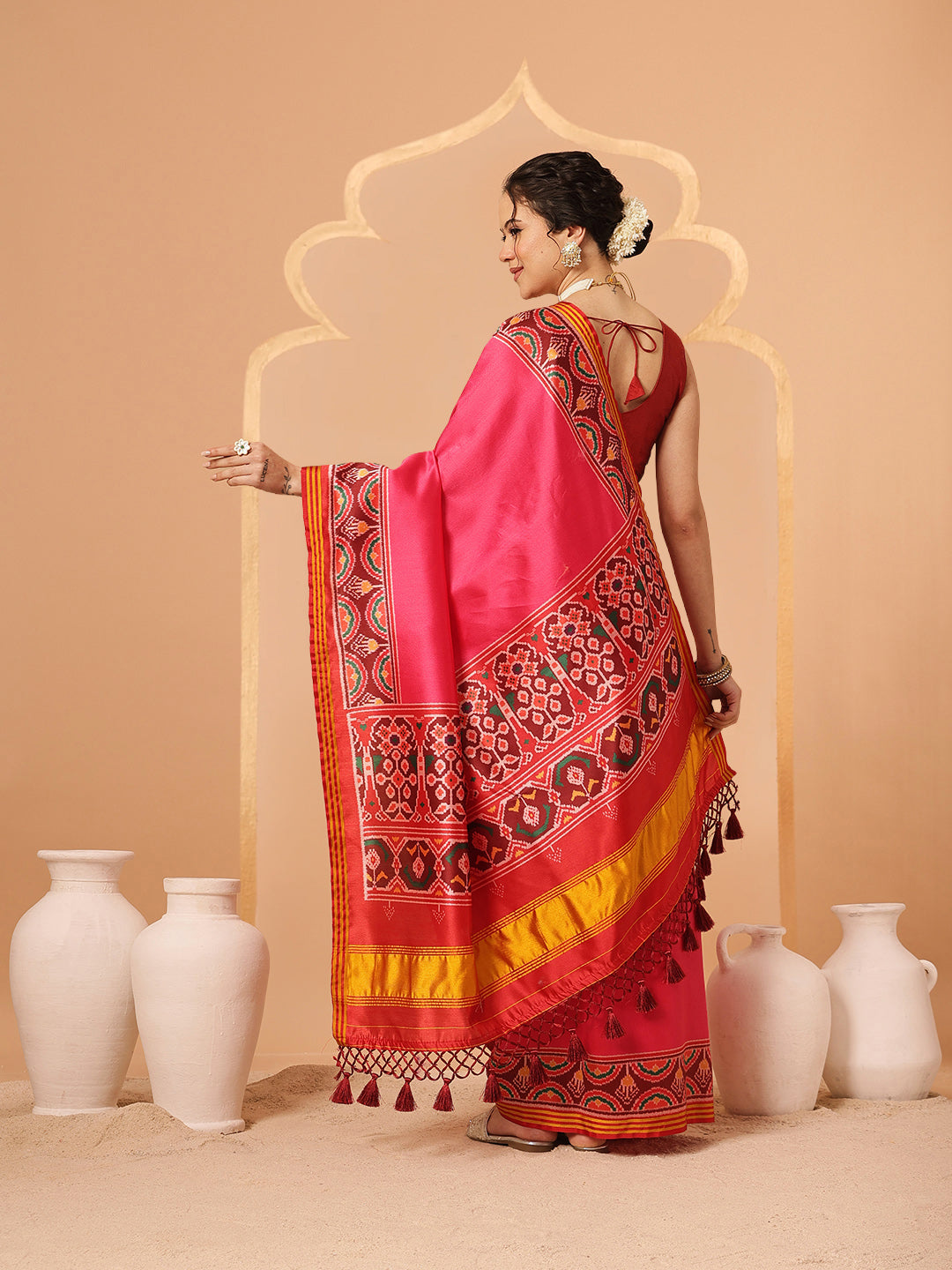Festive Wear Gala Concept Patola Saree with Pallu & Tassels