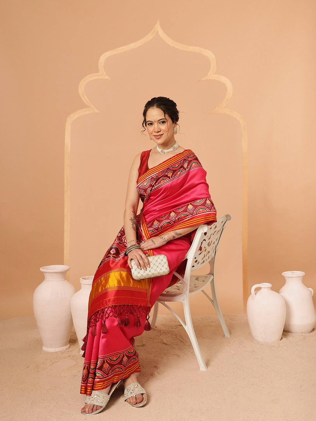 Festive Wear Gala Concept Patola Saree with Pallu & Tassels