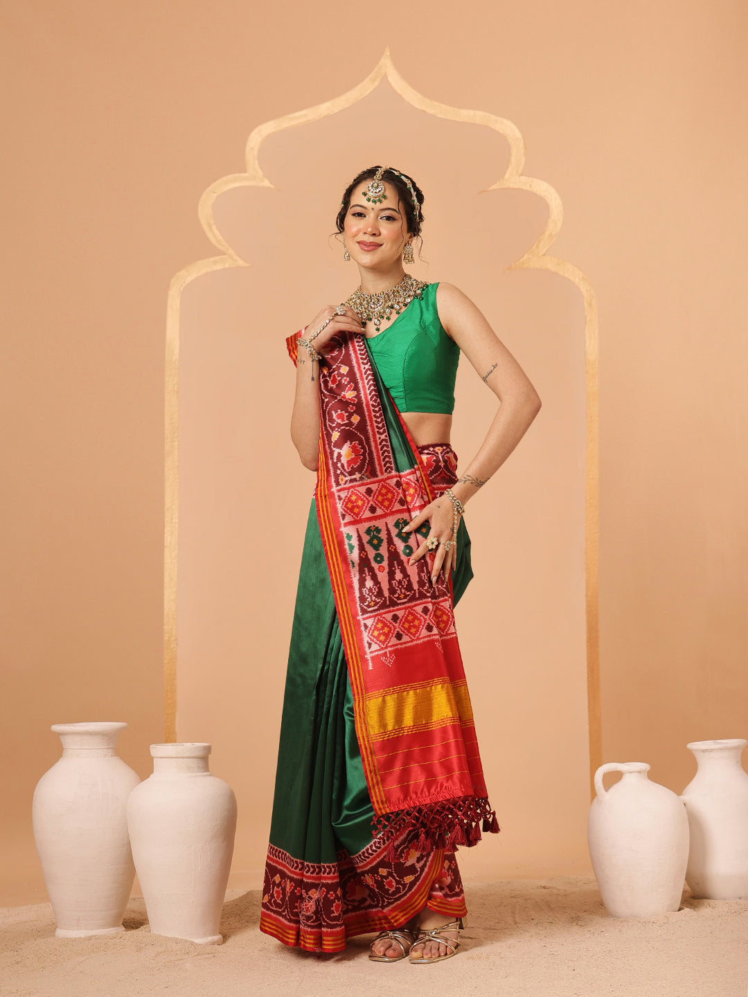 Festive Wear Gala Concept Patola Saree with Pallu & Tassels