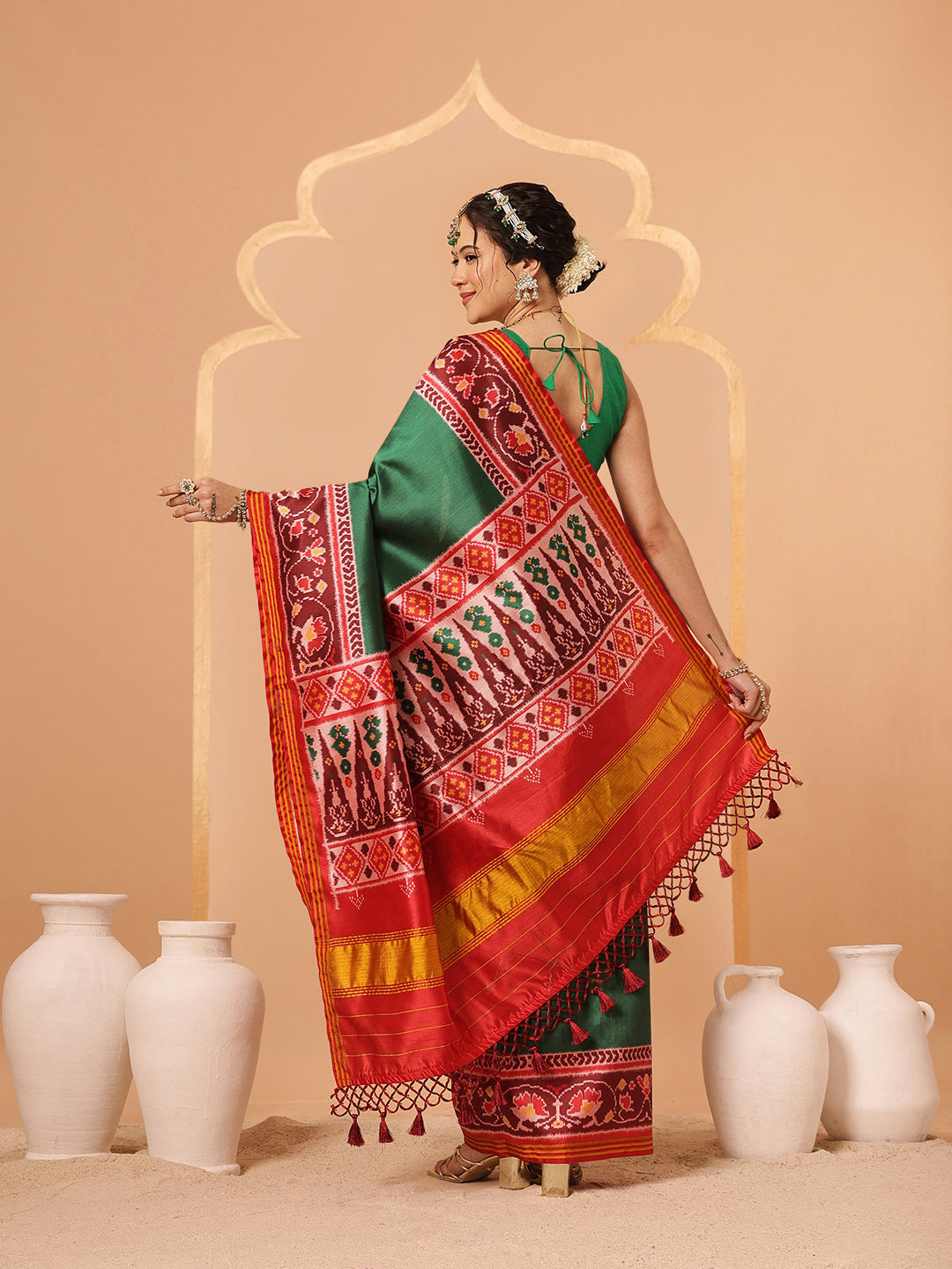 Festive Wear Gala Concept Patola Saree with Pallu & Tassels