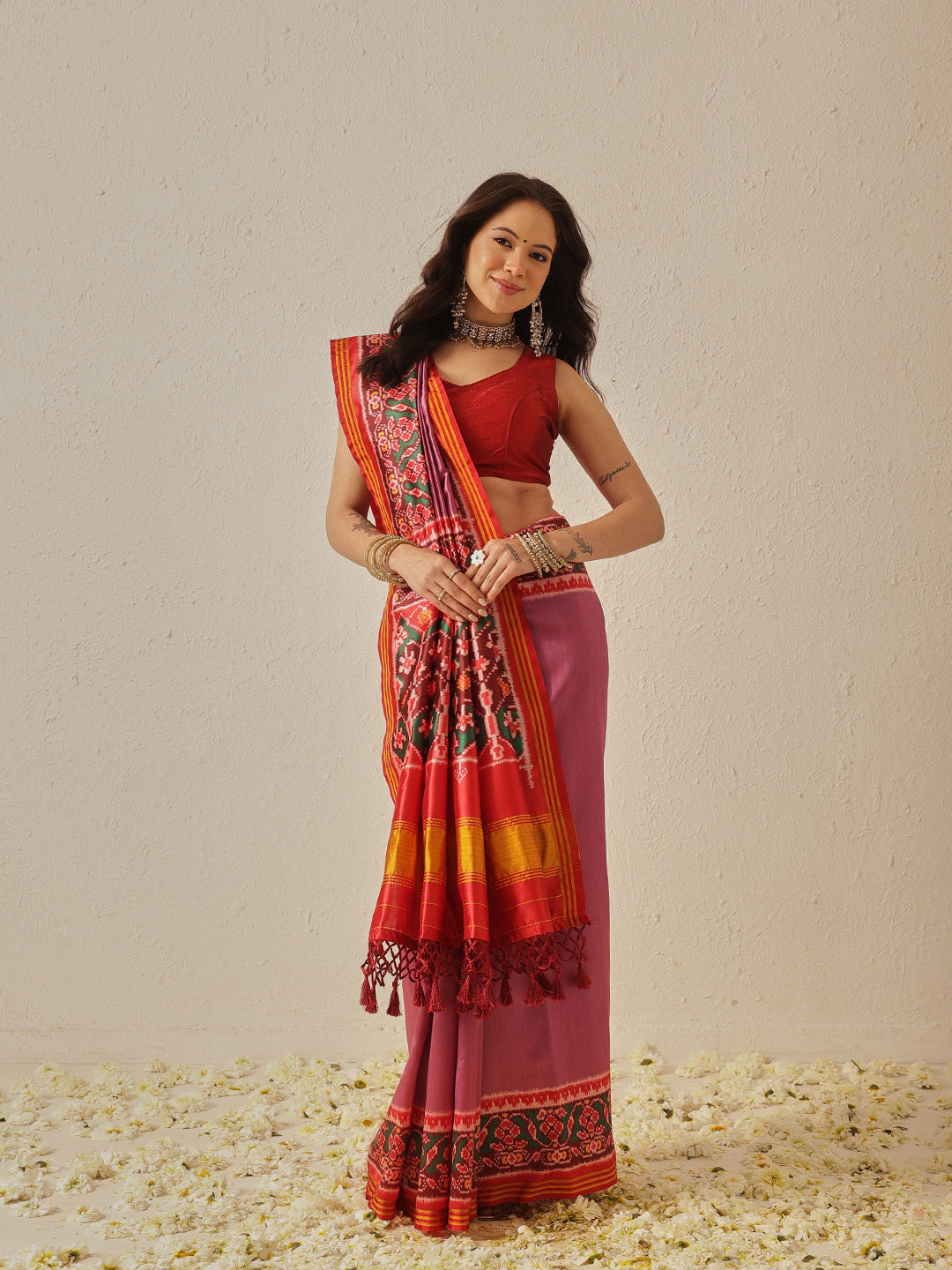 Festive Wear Gala Concept Patola Saree with Pallu & Tassels