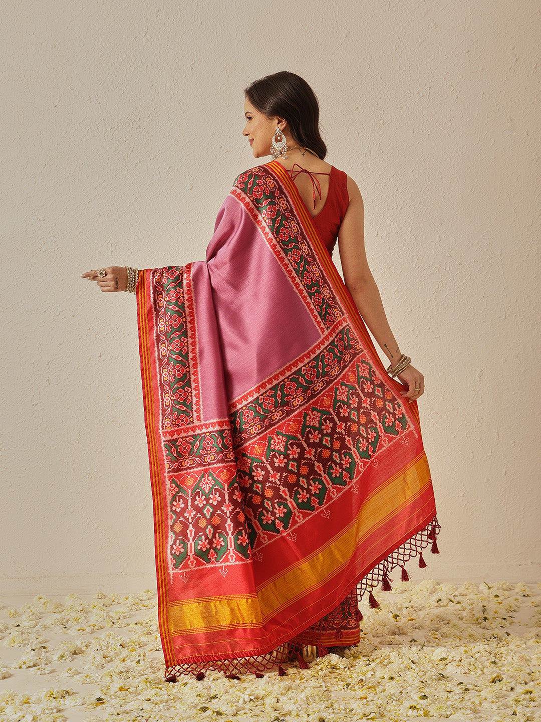 Festive Wear Gala Concept Patola Saree with Pallu & Tassels