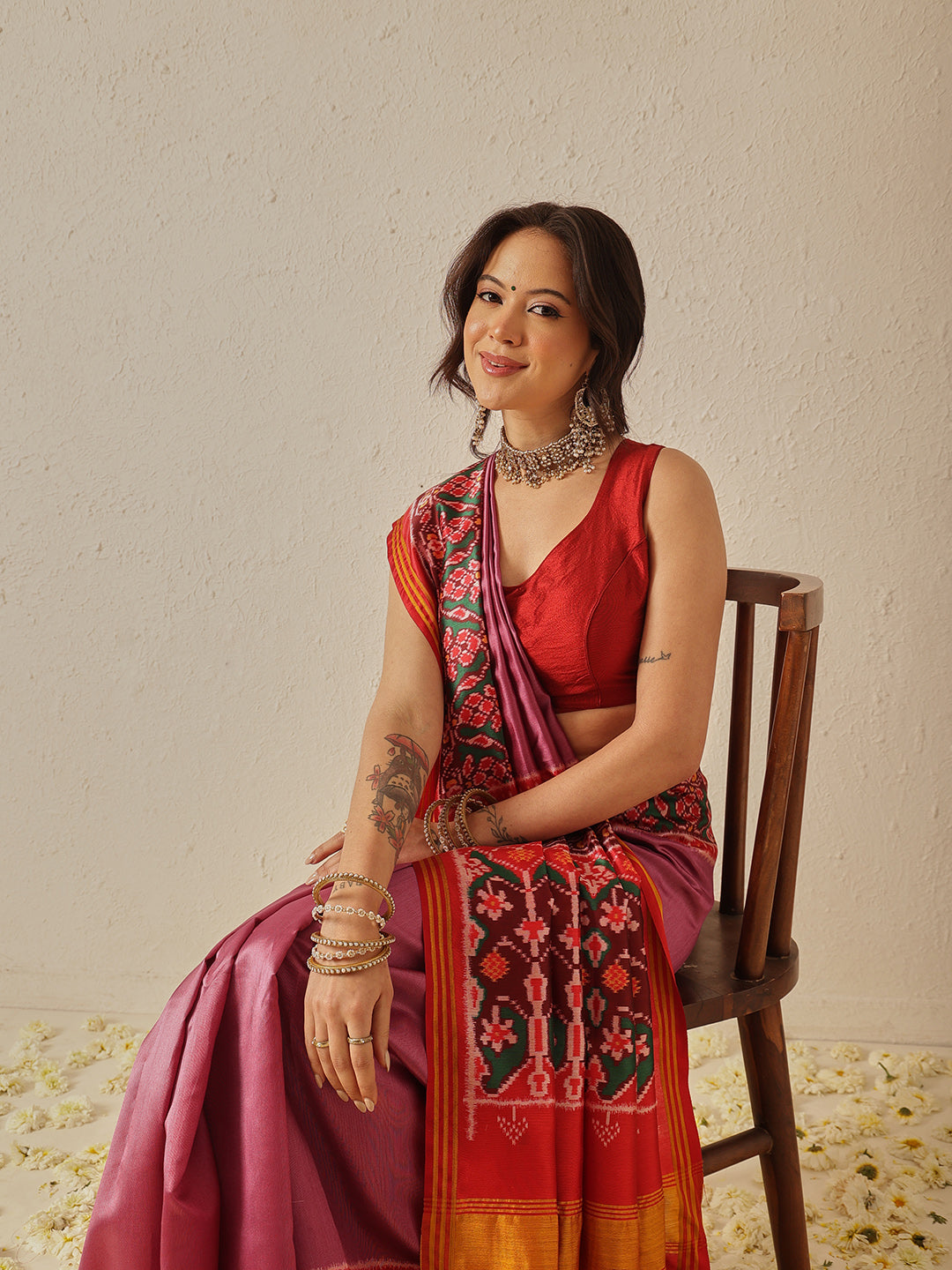 Festive Wear Gala Concept Patola Saree with Pallu & Tassels