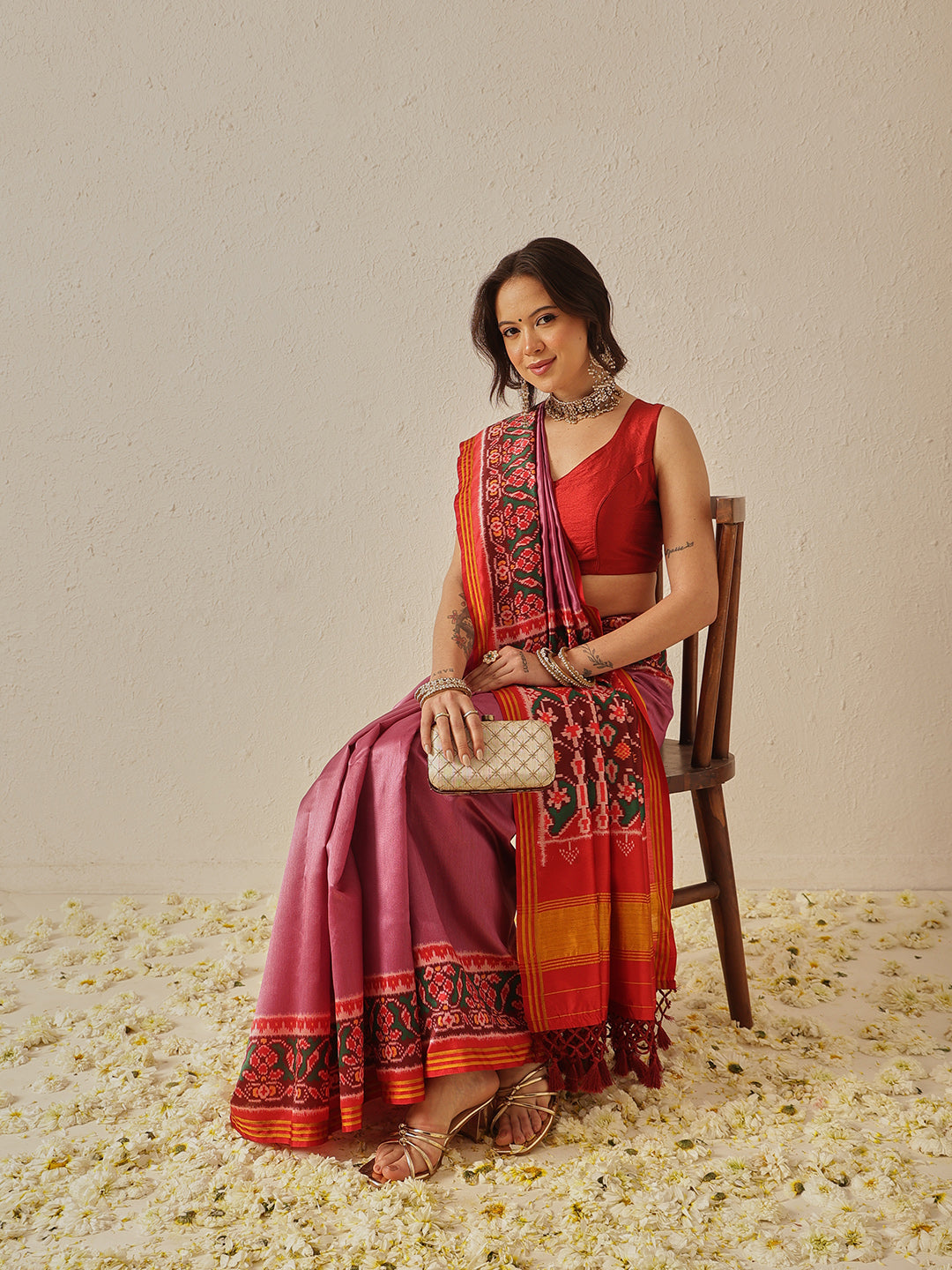 Festive Wear Gala Concept Patola Saree with Pallu & Tassels