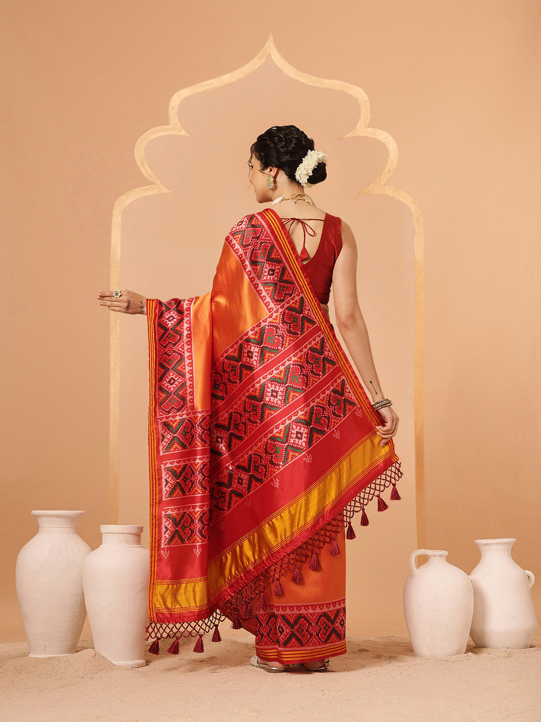 Festive Wear Gala Concept Patola Saree with Pallu & Tassels