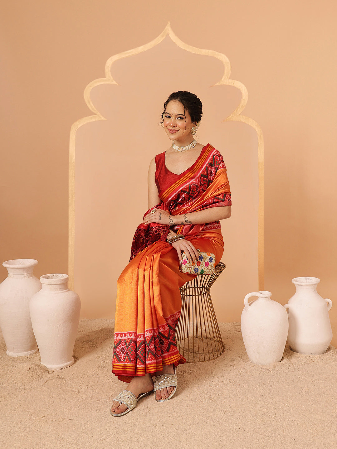 Festive Wear Gala Concept Patola Saree with Pallu & Tassels