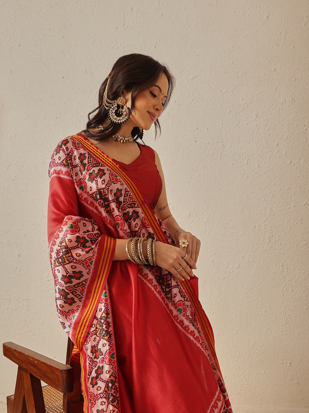 Festive Wear Gala Concept Patola Saree with Pallu & Tassels