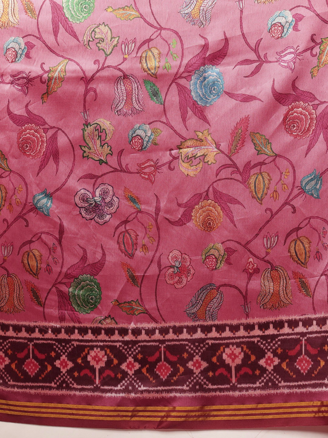 Paithani Saree Soft Twill Silk with Digital Print and Zari Work on Pallu & Border