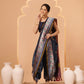 Paithani Saree Soft Twill Silk with Digital Print and Zari Work on Pallu & Border