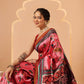 Paithani Saree Soft Twill Silk with Digital Print and Zari Work on Pallu & Border