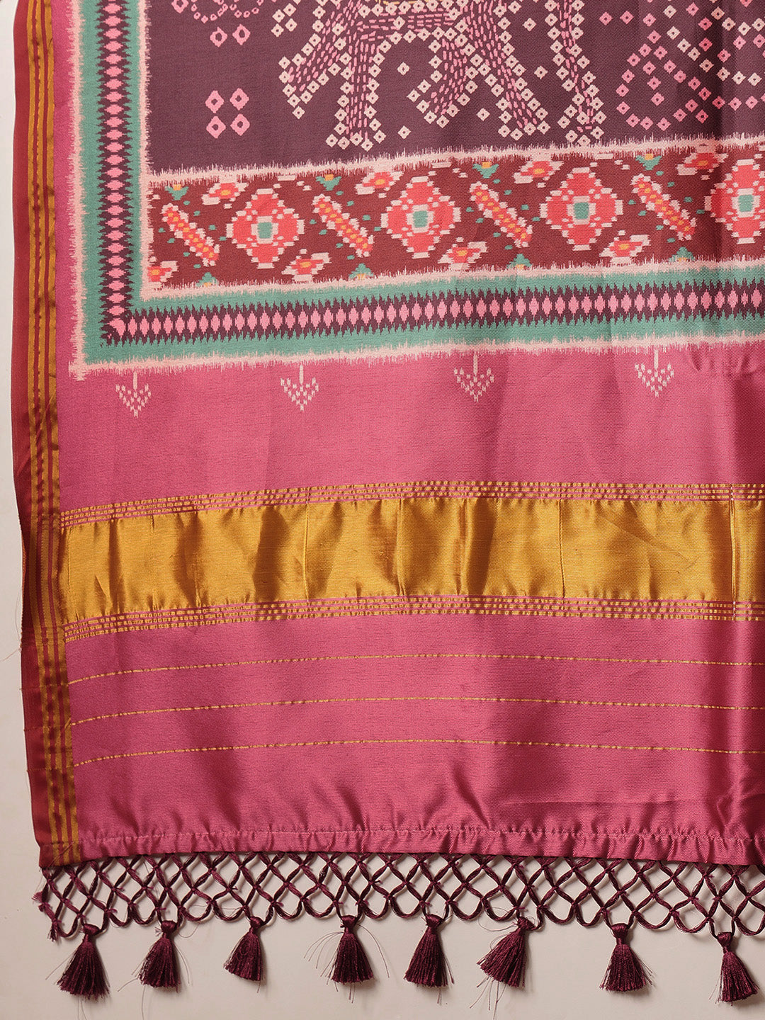 Paithani Saree Soft Twill Silk with Digital Print and Zari Work on Pallu & Border