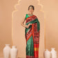 Double Ikkat Patola Printed Saree with Weaving Border & Pallu