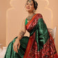 Double Ikkat Patola Printed Saree with Weaving Border & Pallu