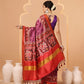 Double Ikkat Patola Printed Saree with Weaving Border & Pallu