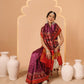 Double Ikkat Patola Printed Saree with Weaving Border & Pallu
