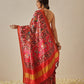 Double Ikkat Patola Printed Saree with Weaving Border & Pallu