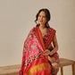 Double Ikkat Patola Printed Saree with Weaving Border & Pallu