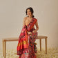 Double Ikkat Patola Printed Saree with Weaving Border & Pallu