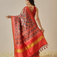 Double Ikkat Patola Printed Saree with Weaving Border & Pallu