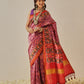 Double Ikkat Patola Printed Saree with Weaving Border & Pallu