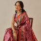 Double Ikkat Patola Printed Saree with Weaving Border & Pallu