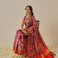 Double Ikkat Patola Printed Saree with Weaving Border & Pallu