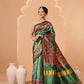 Double Ikkat Patola Printed Saree with Weaving Border & Pallu