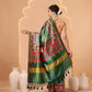 Double Ikkat Patola Printed Saree with Weaving Border & Pallu