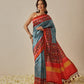 Double Ikkat Patola Printed Saree with Weaving Border & Pallu