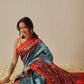 Double Ikkat Patola Printed Saree with Weaving Border & Pallu