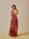Double Ikkat Patola Printed Saree with Weaving Border & Pallu