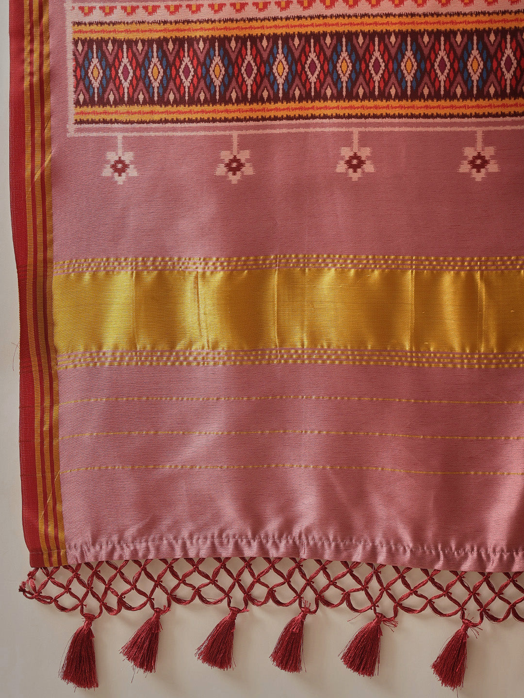 Double Ikkat Patola Printed Saree with Weaving Border & Pallu