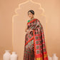 Double Ikkat Patola Printed Saree with Weaving Border & Pallu