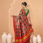 Double Ikkat Patola Printed Saree with Weaving Border & Pallu