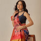 Double Ikkat Patola Printed Saree with Weaving Border & Pallu