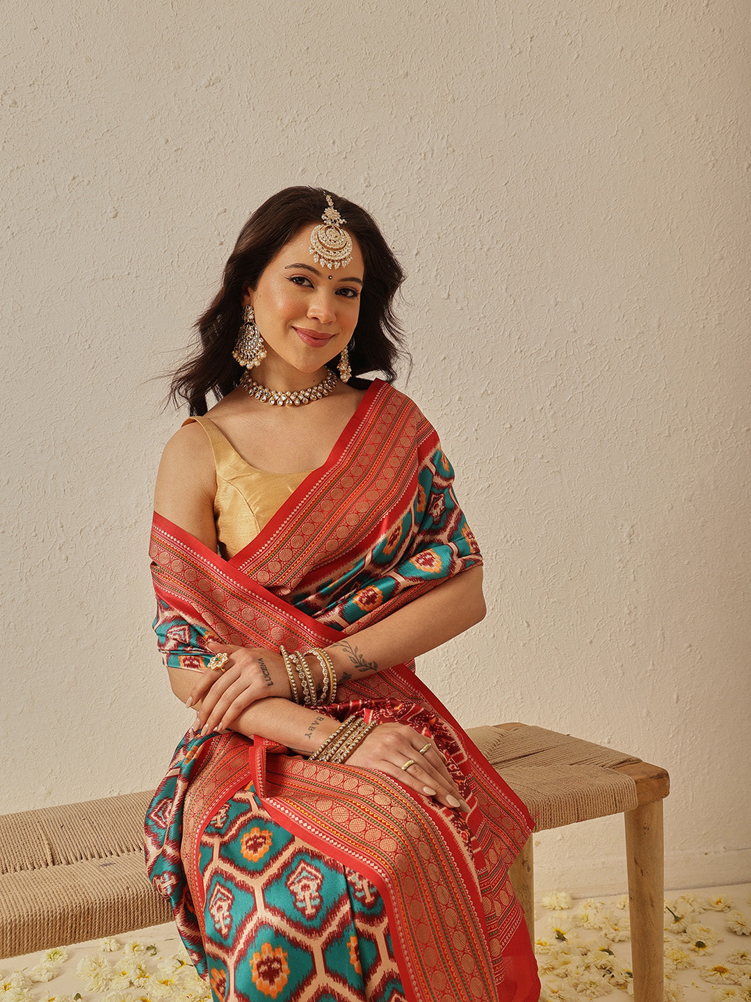 Soft Tusser Silk With Viscous Jacquard Border Patola Sarees