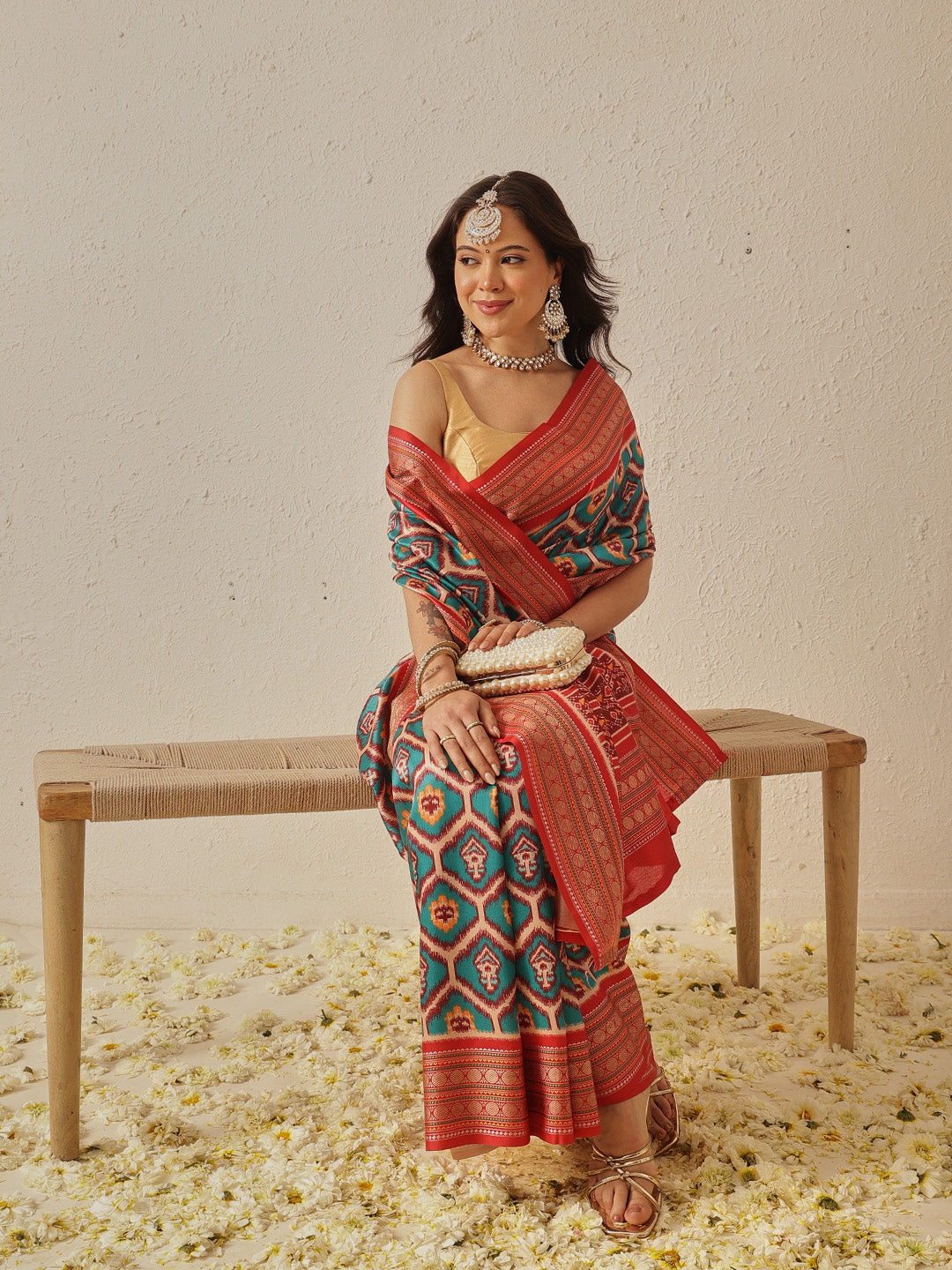 Soft Tusser Silk With Viscous Jacquard Border Patola Sarees