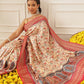 Women's Soft Tusser Silk Digital Printed Viscous Jacquard Border Patola Sarees