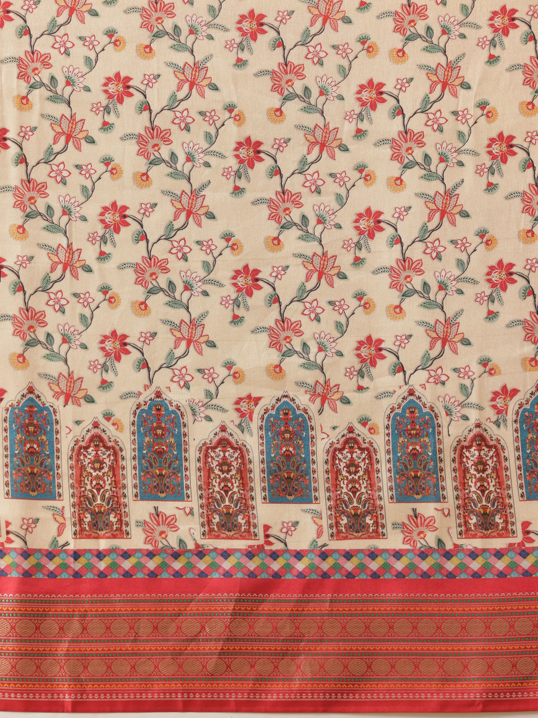 Women's Soft Tusser Silk Digital Printed Viscous Jacquard Border Patola Sarees