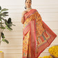 Women's Soft Tusser Silk Digital Printed Viscous Jacquard Border Patola Sarees